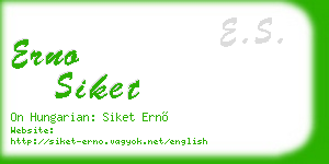 erno siket business card